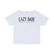 LAZYZ Lazy Baby Off shoulder T Shirt White