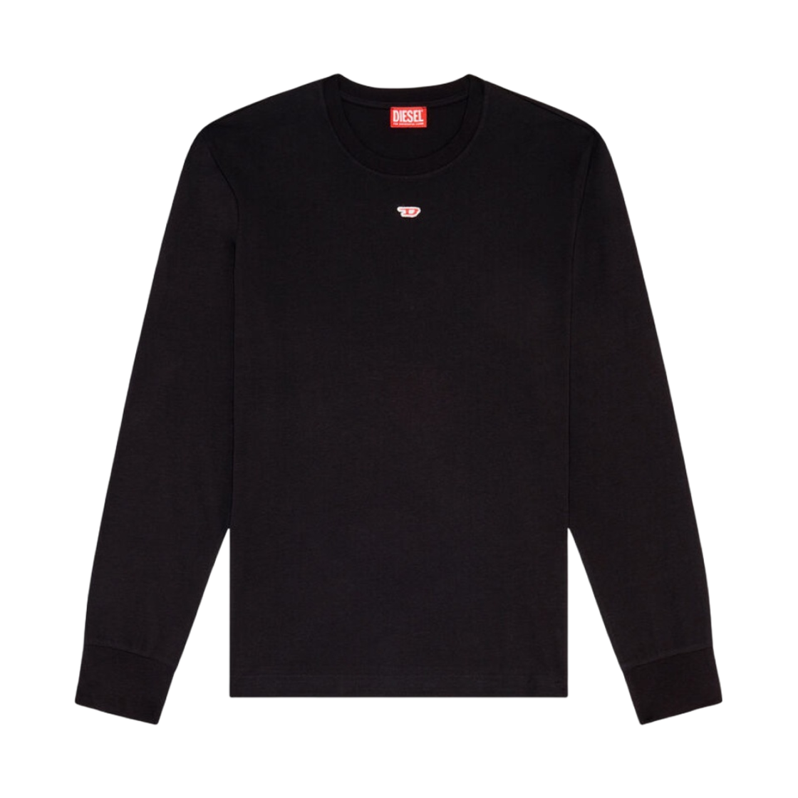 디젤 T-저스트-Ls-D D 패치 롱슬리브 티셔츠 블랙