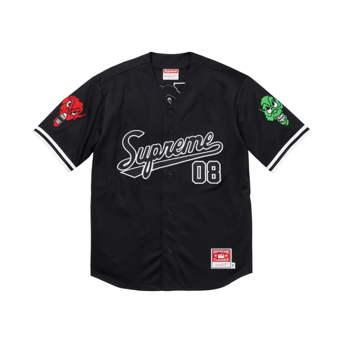 슈프림 미첼 & 네스 다운타운 헬 베이스볼 저지 블랙 - 23FW(Supreme Mitchell & Ness Downtown Hell Baseball Jersey Black - 23FW)