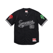 Supreme Mitchell & Ness Downtown Hell Baseball Jersey Black - 23FW
