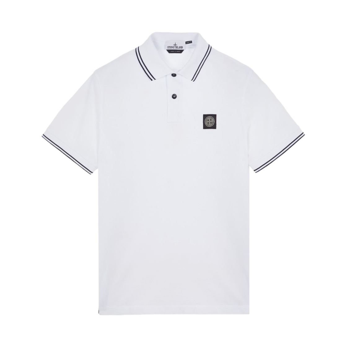 스톤 아일랜드 2SC18 스트레치 코튼 피케 숏슬리브 폴로 셔츠 화이트 - 23SS(Stone Island 2SC18 Stretch Cotton Pique Short Sleeve Polo Shirt White - 23SS) - 1