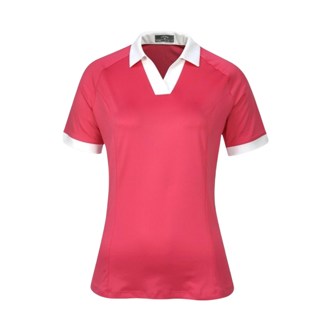 CGKSD035-683 (W) Callaway Color Block V-Placket Golf Polo Pink Peacock
