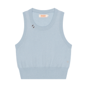 Daisy Syndrome Daisy Needle Point Knit Vest Sky Blue