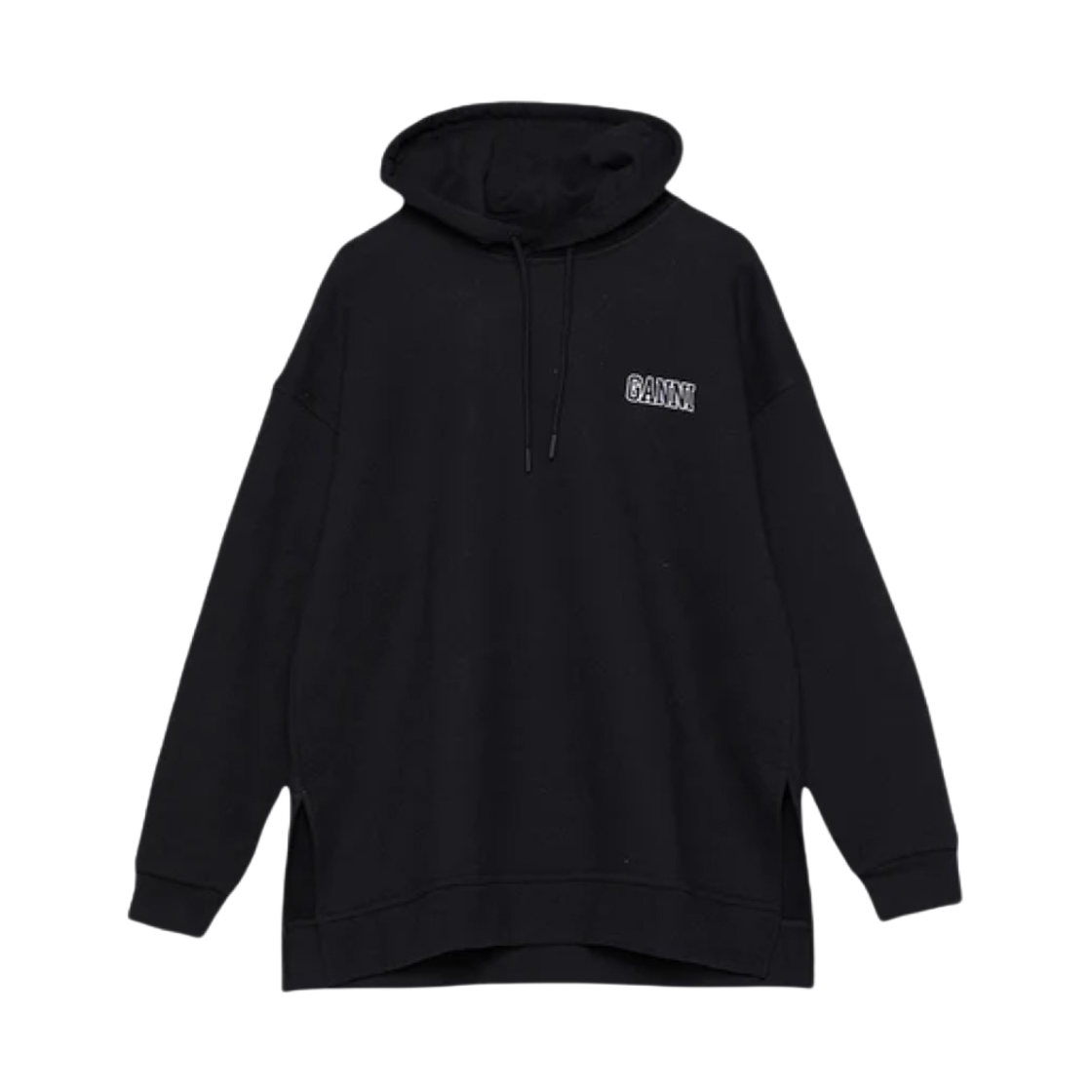(W) 가니 소프트웨어 이솔리 오버사이즈 집 후디 블랙((W) Ganni Software Isoli Oversized Zip Hoodie Black) - 1