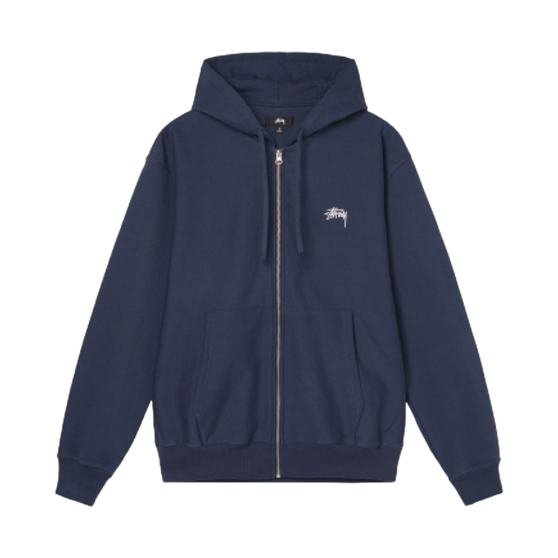 스투시 오버다이드 스탁 로고 후드 집업 네이비(Stussy Overdyed Stock Logo Zip Hoodie Navy) - 1