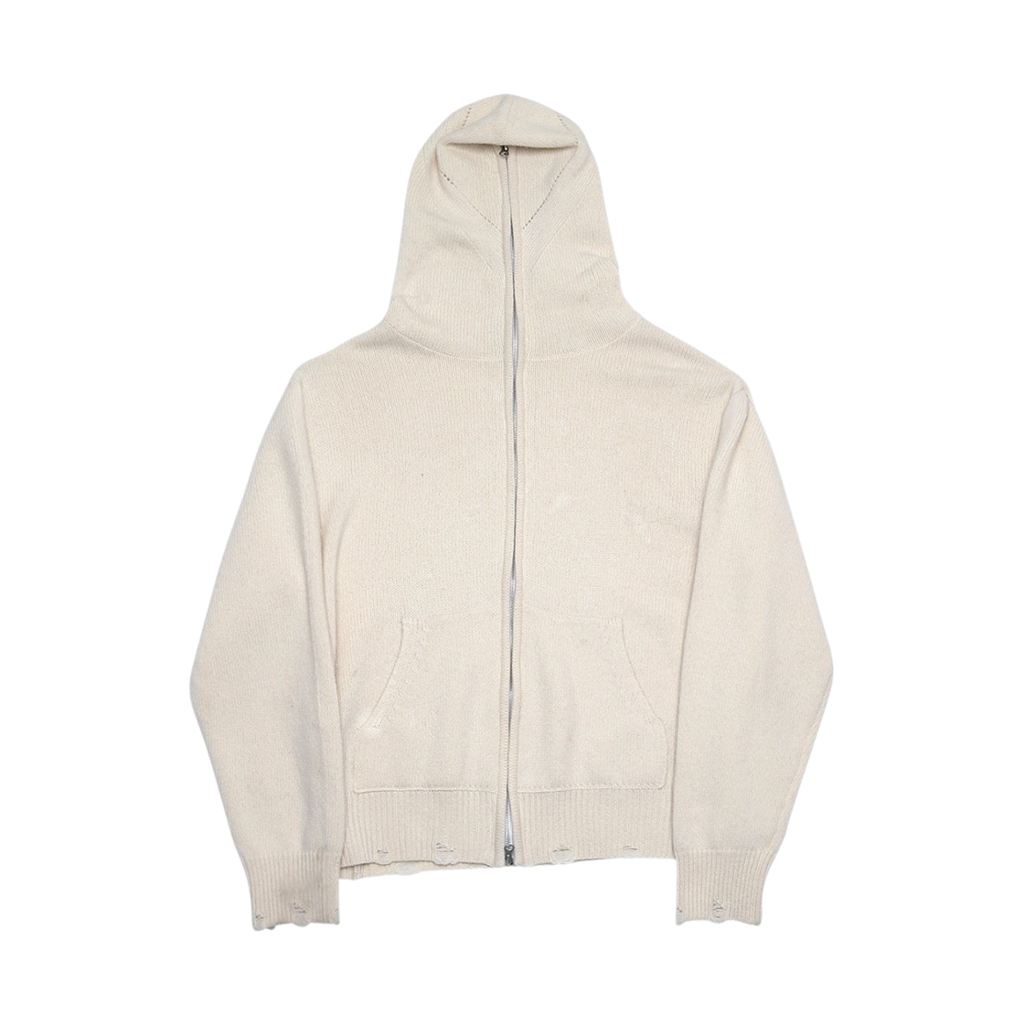 알렌느 풀 집업 니트 후드 크림