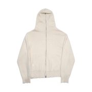Haleine Full Zipup Knit Hoodie Cream