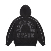 Supreme State Zip Up Hooded Sweatshirt Black - 24FW