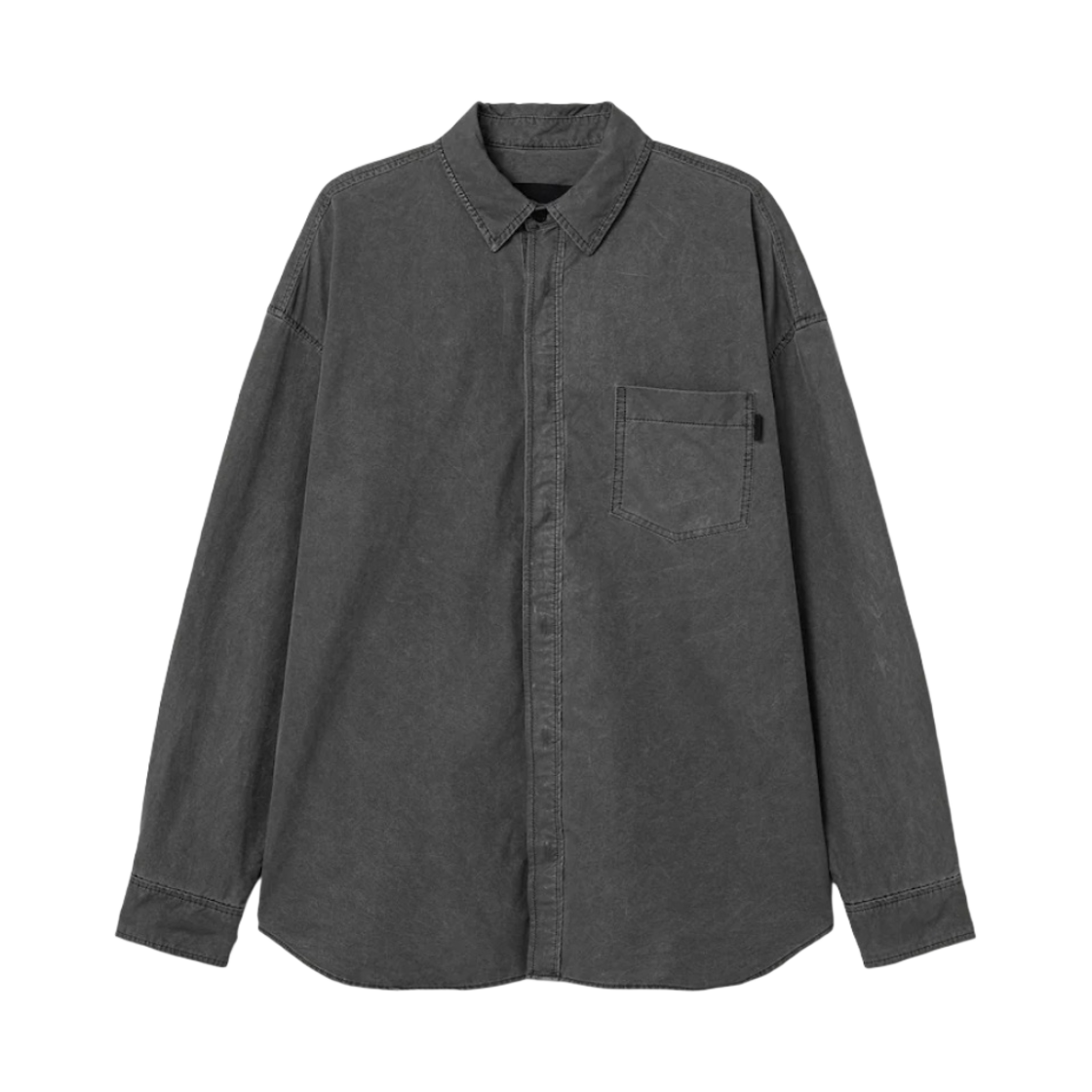 JC3764P033 Juun.J Nylon Classic Loose Dyed Shirt Grey - 23FW