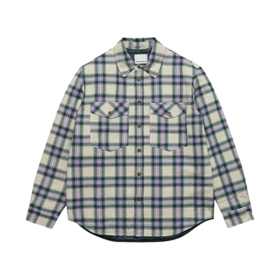 이자벨 마랑 마라얀 플란넬 체크 오버셔츠 그린 라일락 - 23SS(Isabel Marant Marayan Flannel Checked Overshirt Green Lilac - 23SS) - 1