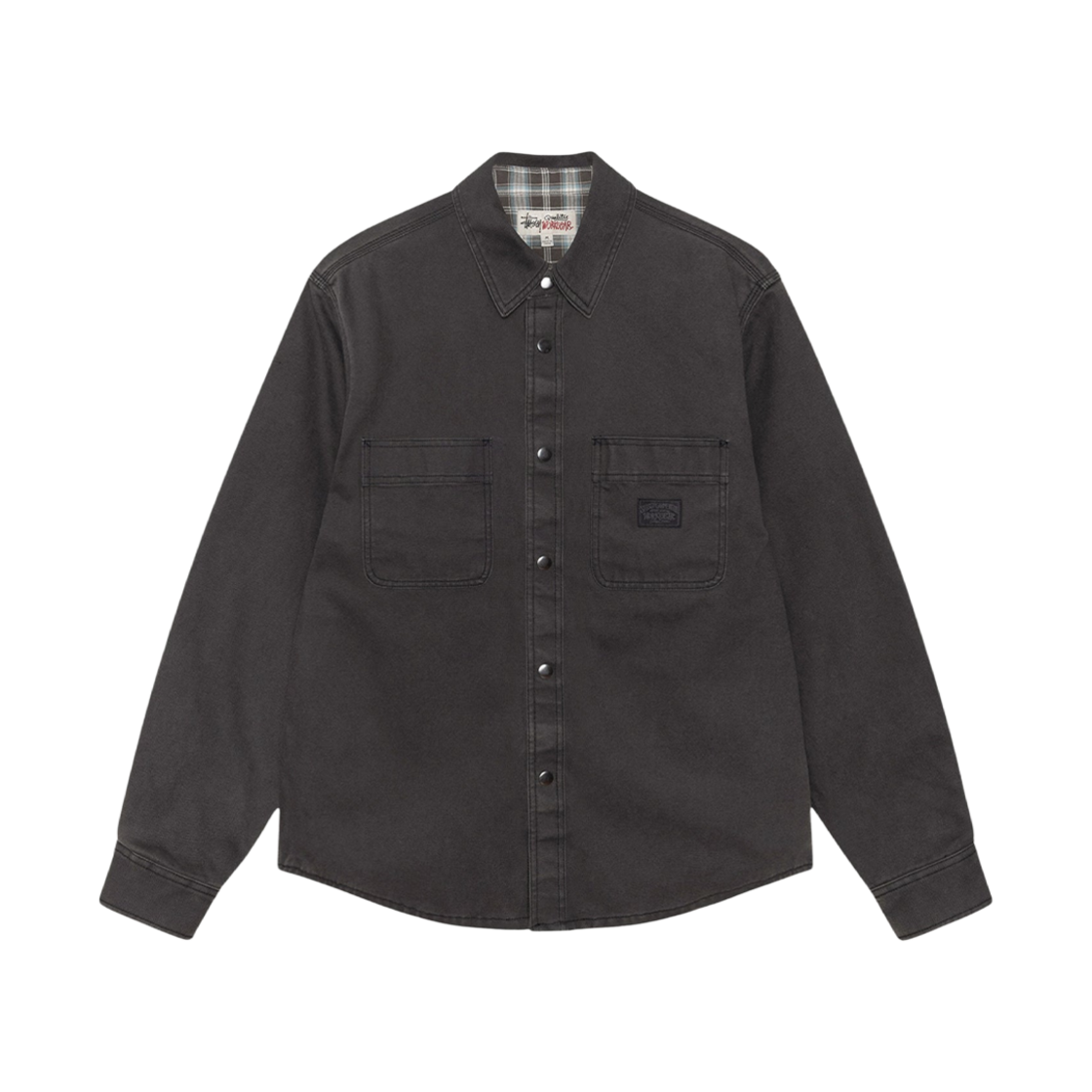 스투시 헤비 워시드 캔버스 셔츠 블랙(Stussy Heavy Washed Canvas Shirt Black)