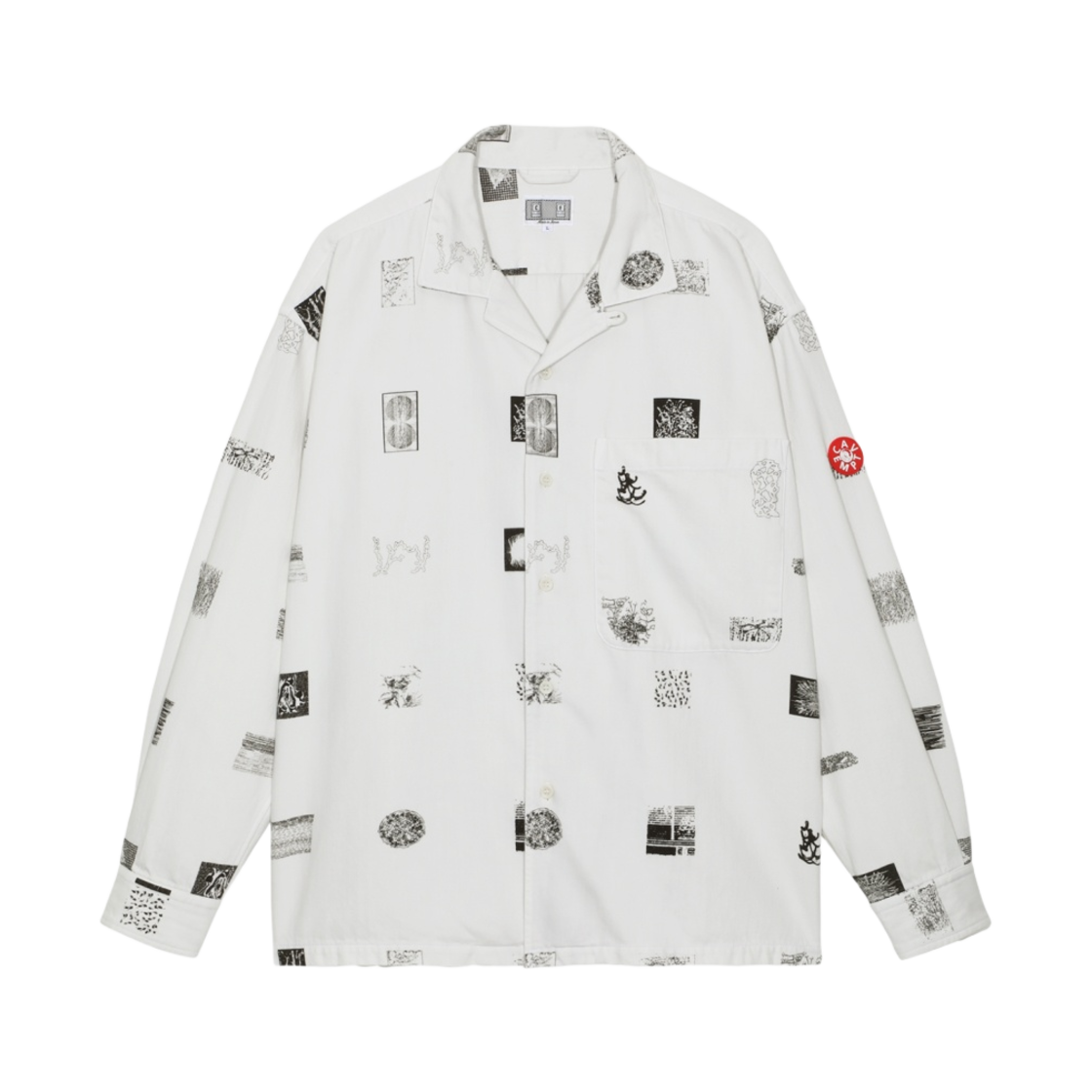 카브엠트 오버다이 FK 시트 오픈 셔츠 화이트 - 23SS(Cav Empt Overdye FK Sheets Open Shirt White - 23SS)