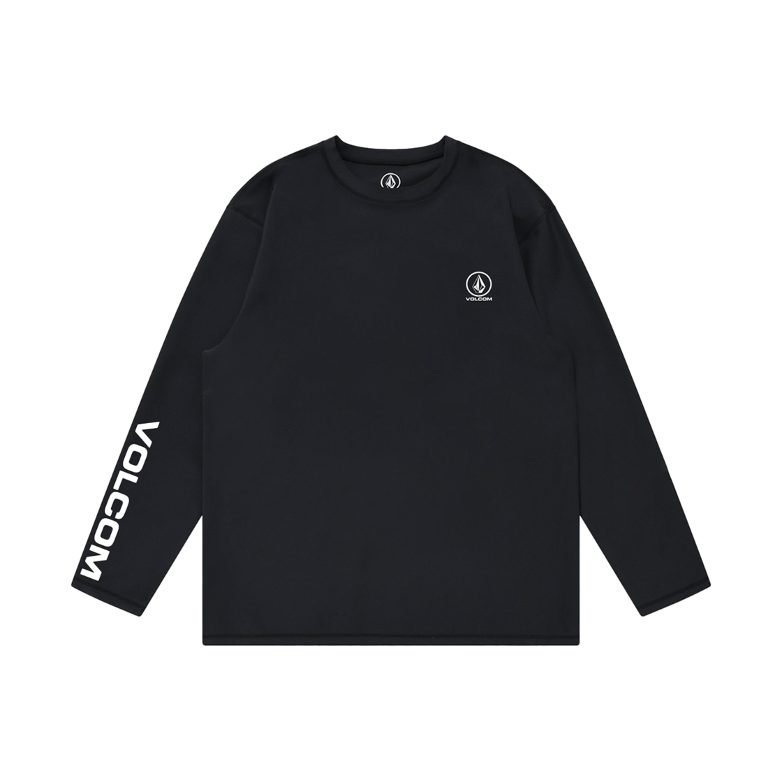 볼컴 슬리브 포인트 래시가드 티셔츠 (블랙)(Volcom Sleeve Point Rash Guard Long Sleeve Black)