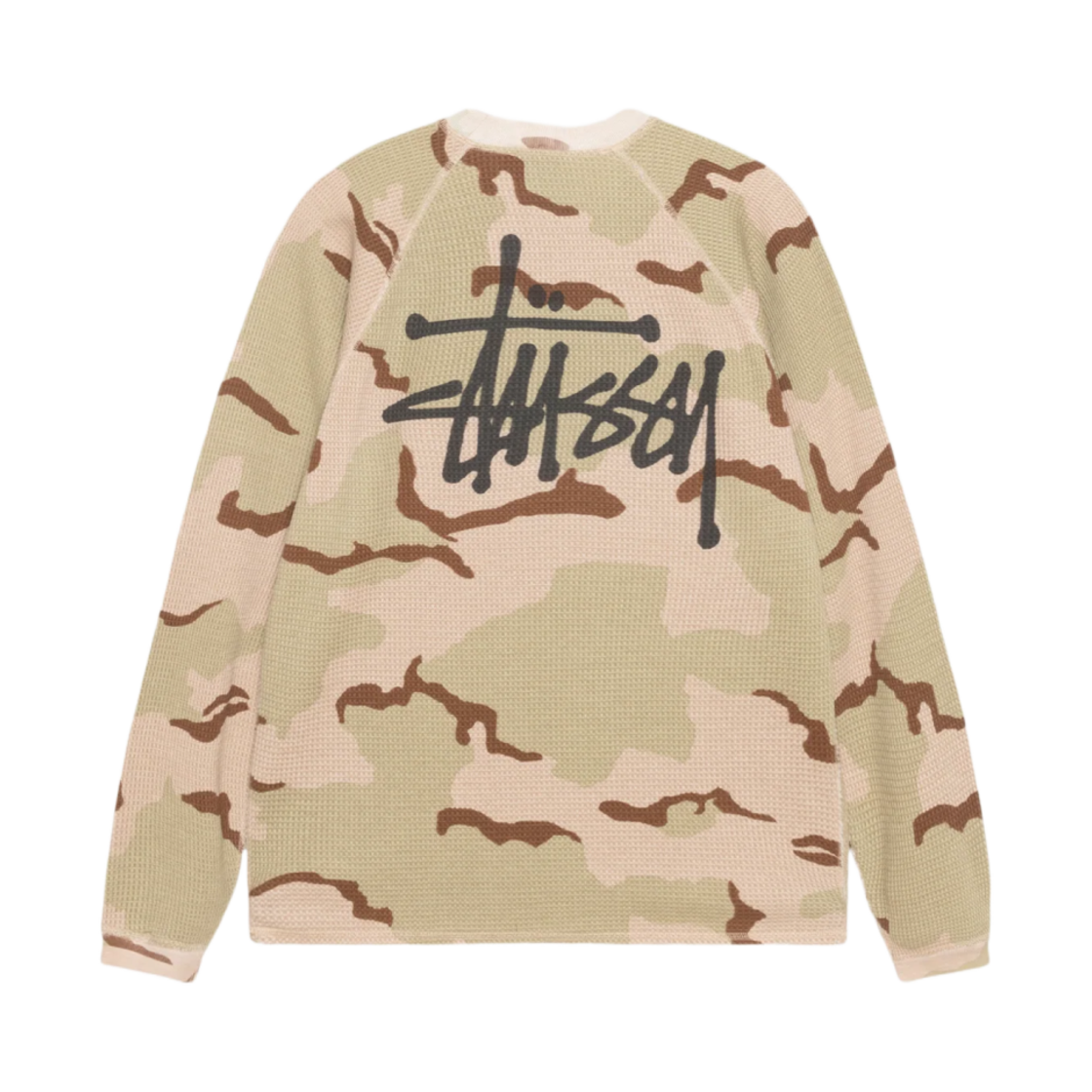 1140356 Stussy Raglan Thermal LS Crew Sand Camo