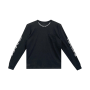 Chrome Hearts Neck Script Logo Pocket Long Sleeve T-Shirt Black White