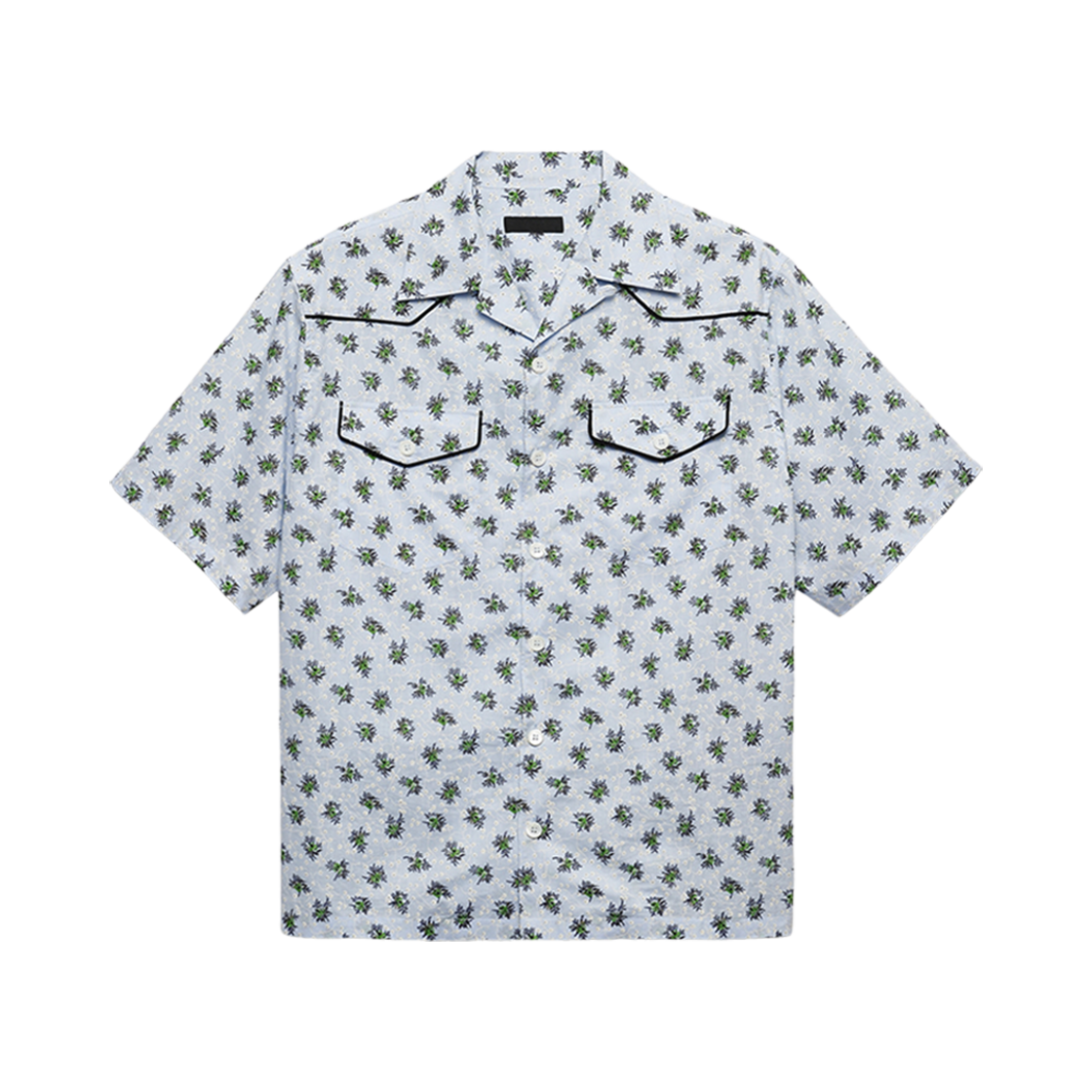 프라다 쇼트 슬리브 코튼 셔츠 그린(Prada Short-Sleeved Cotton Shirt Green) - 1