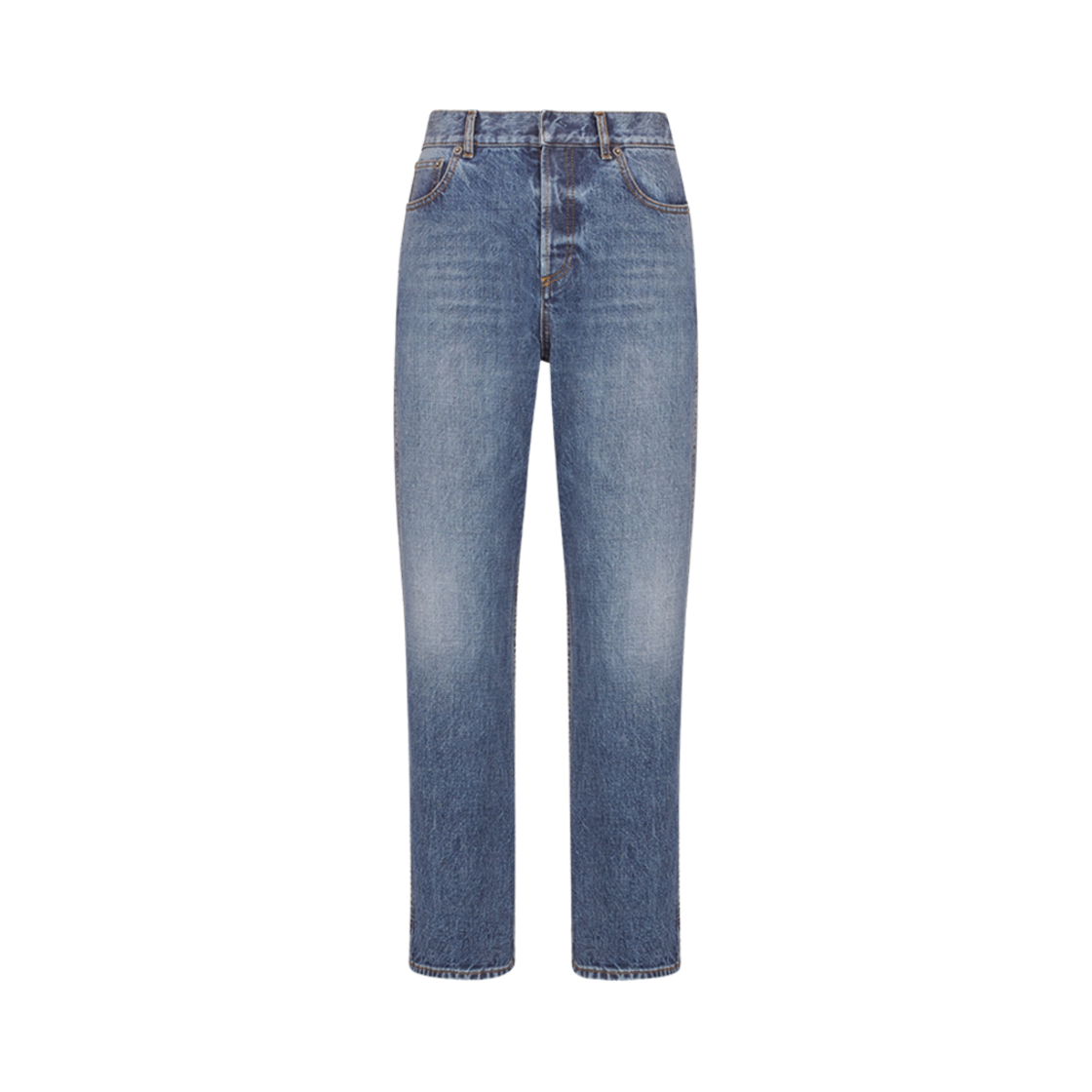 (W) 디올 8 실크 스트레이트 진 D03 블루 스톤워시드 데님((W) Dior 8 Cropped Straight Jeans D03 Blue Stonewashed Denim) - 1