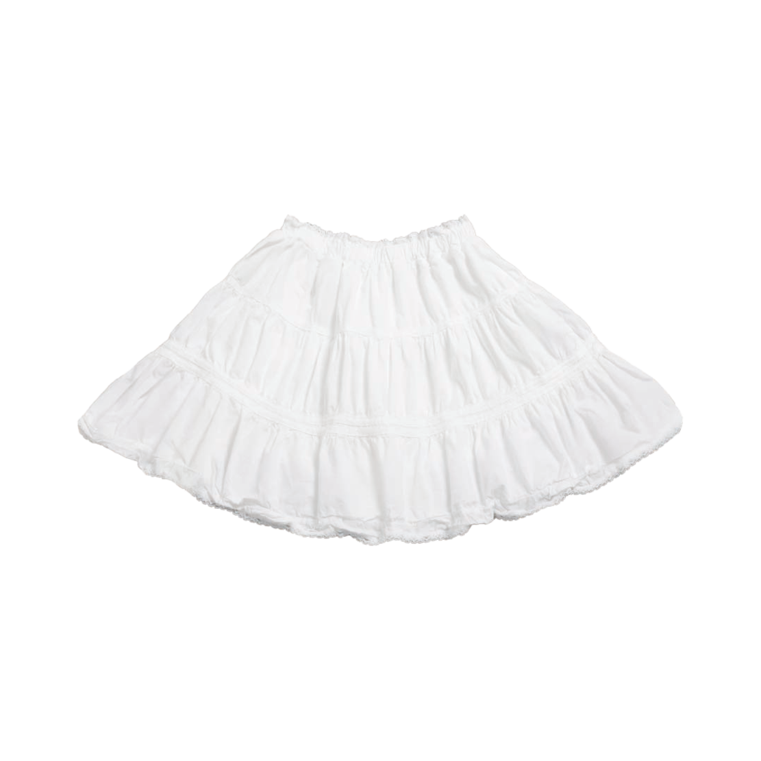 CW24RSK01-WHOS Artist Komplex Romantic Tiered Mini Skirts White
