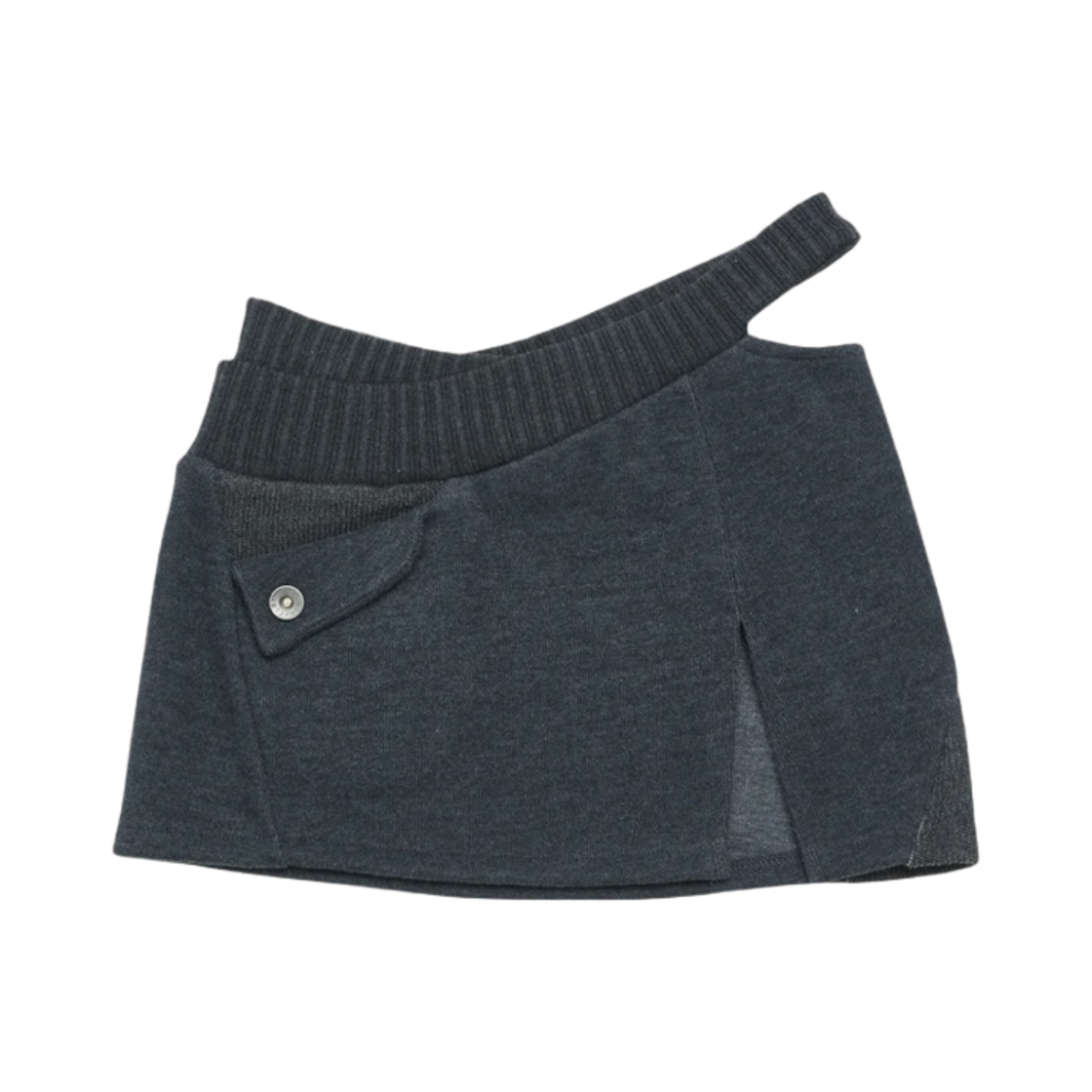 (W) 에이시넥틱스 Y 어시메트릭 미니 스커트 차콜((W) Ae Synctx Y Asymmetric Mini Skirt Charcoal)