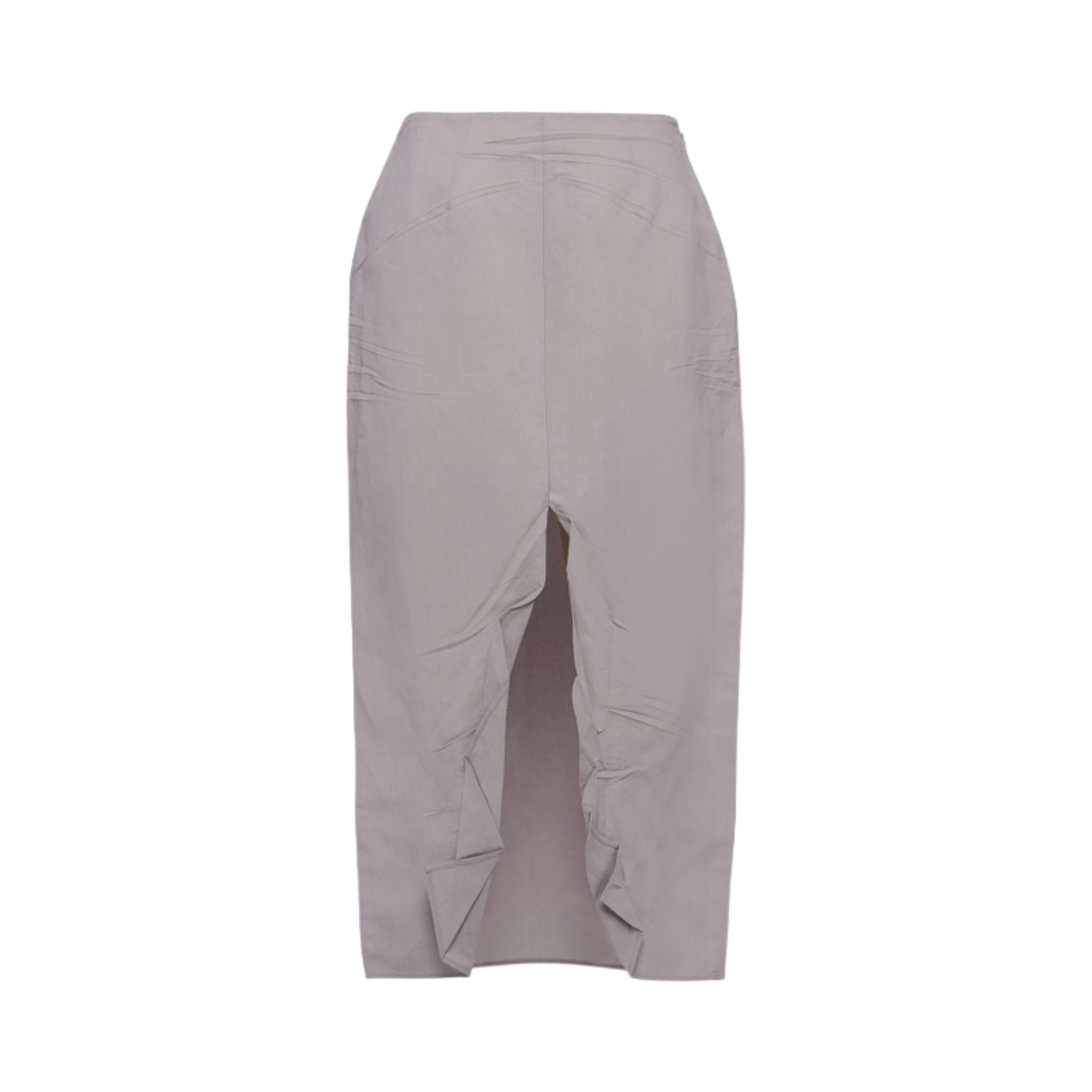 (W) 프라다 페이퍼 베이스 테크니컬 패브릭 미디 스커트 스틸 그레이((W) Prada Paper-Based Technical Fabric Midi-Skirt Steel Gray) - 1