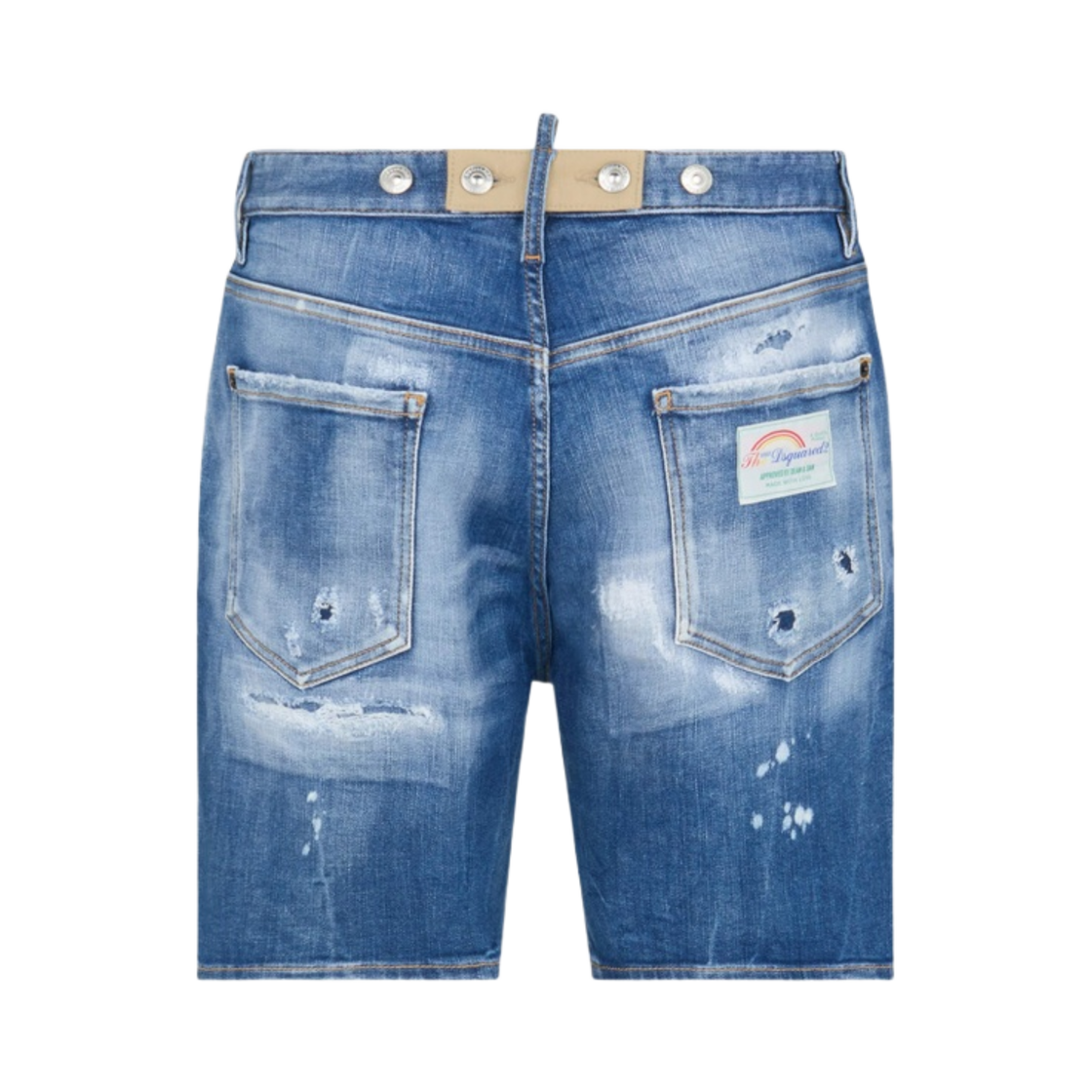 디스퀘어드2 미디움 멘디드 립 워시 마린 쇼츠 네이비(Dsquared2 Medium Mended Rips Wash Marine Shorts Navy) - 2