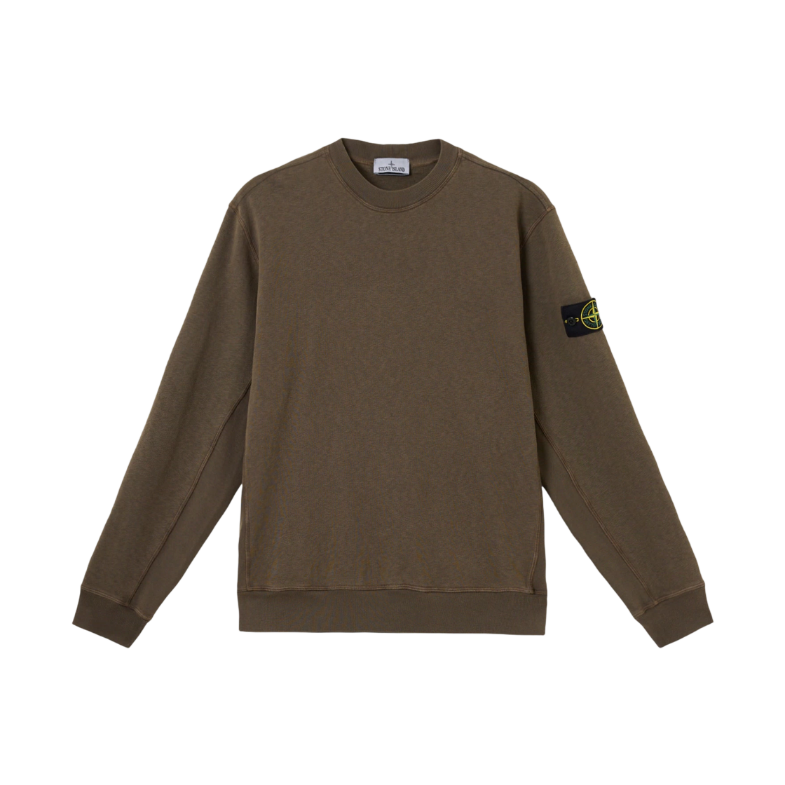 K1S1561000-20S0060-V0154 Stone Island 6100020 Malfile Fleece Old Effect Crewneck Sweatshirt with Slub Effect Military Green - 25SS