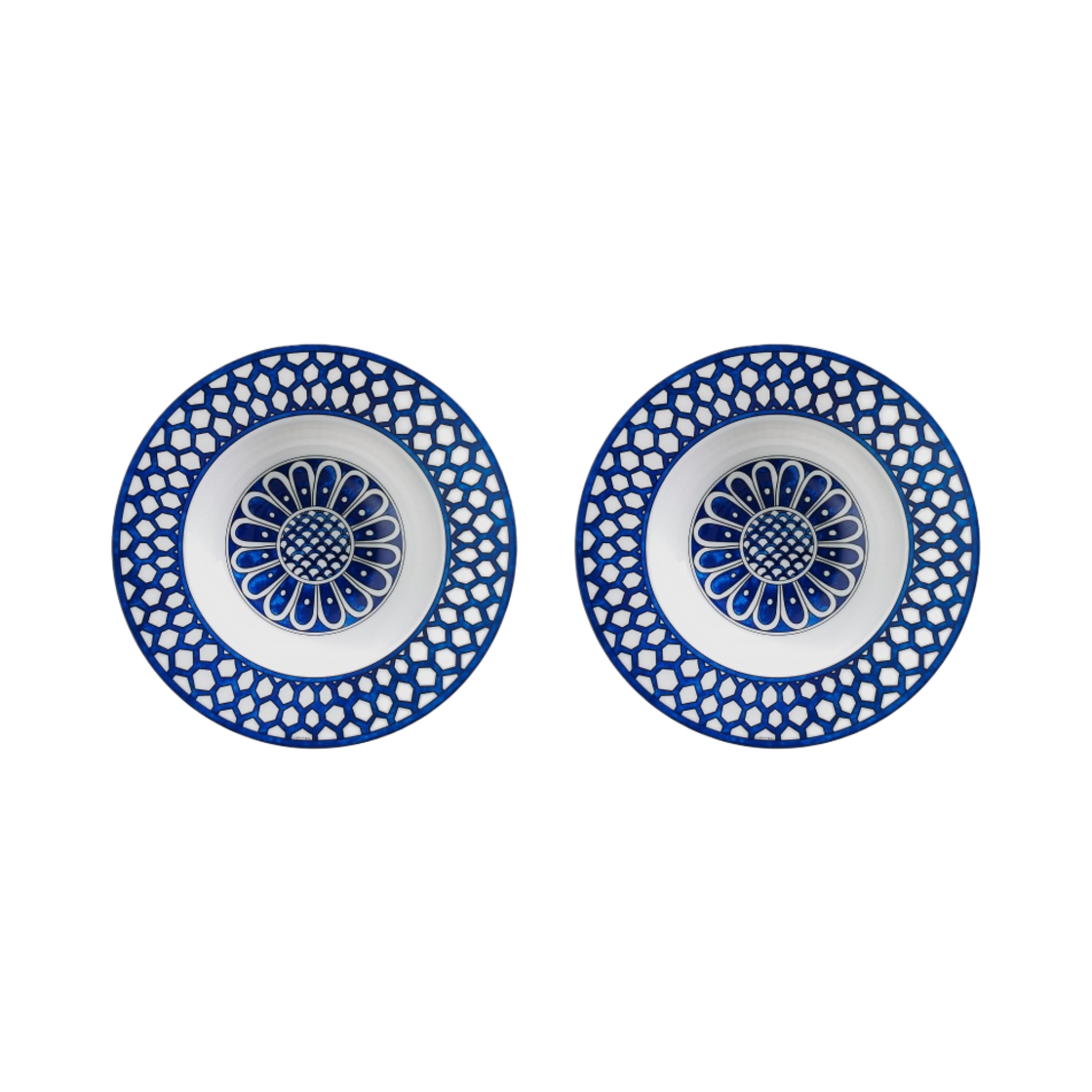 에르메스 블루 다이아 수프 플레이트 블루 (2개입)(Hermes Bleus D'Ailleurs Soup Plate Bleu (2 Plates)) - 1
