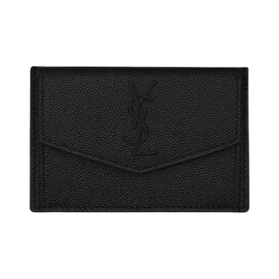 생로랑 업타운 플랩 카드 케이스 그레인 드 뿌드르 엠보스 레더 블랙(Saint Laurent Uptown Flap Card Case in Grain De Poudre Embossed Leather Black) - 1