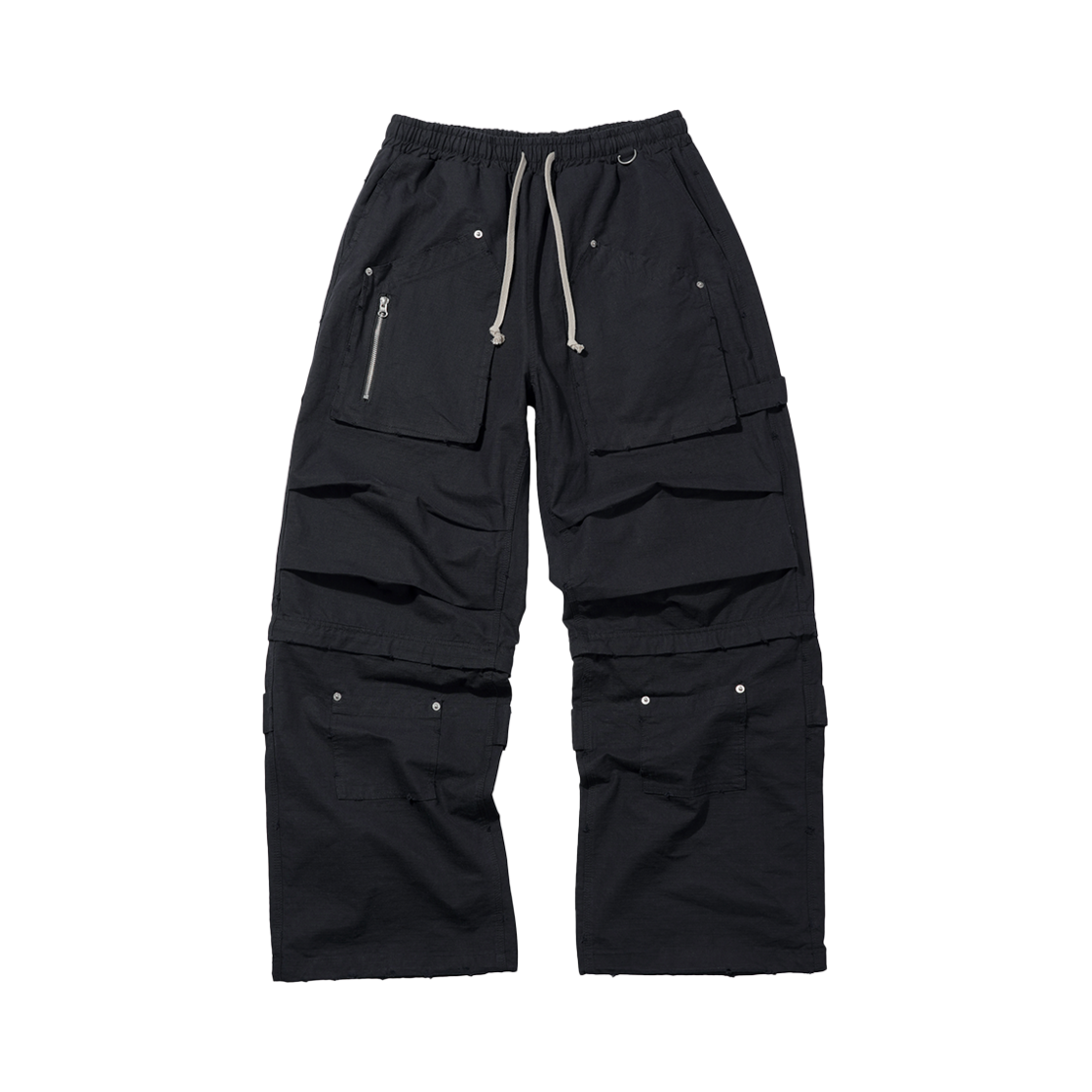 TP0063-1 Flavorism VTG Detachable Ripstop Cargo pants Washed Black