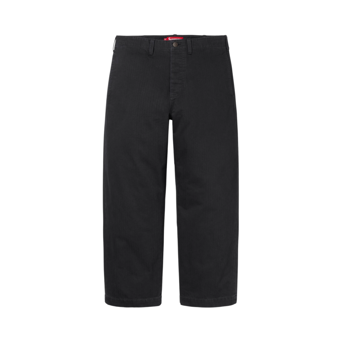 슈프림 워시드 헤링본 치노 팬츠 블랙 - 24FW