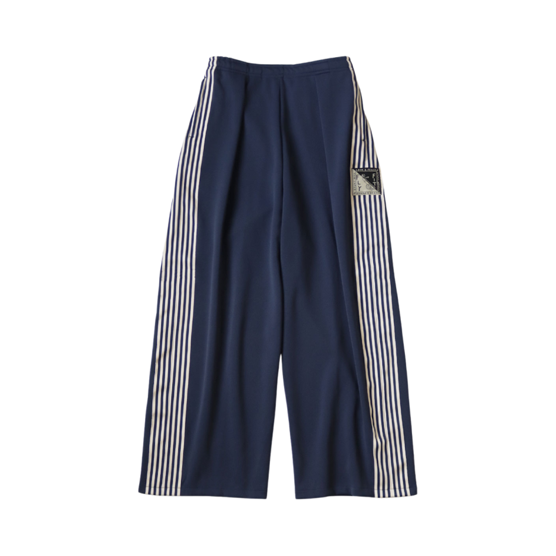 캐피탈 스턴트맨 & 우먼 스무스 저지 배기 트랙 팬츠 배너 스트라이프 네이비(Kapital Stuntman & Woman Smooth Jersey Baggy Track Pants Banner Stripe Navy)