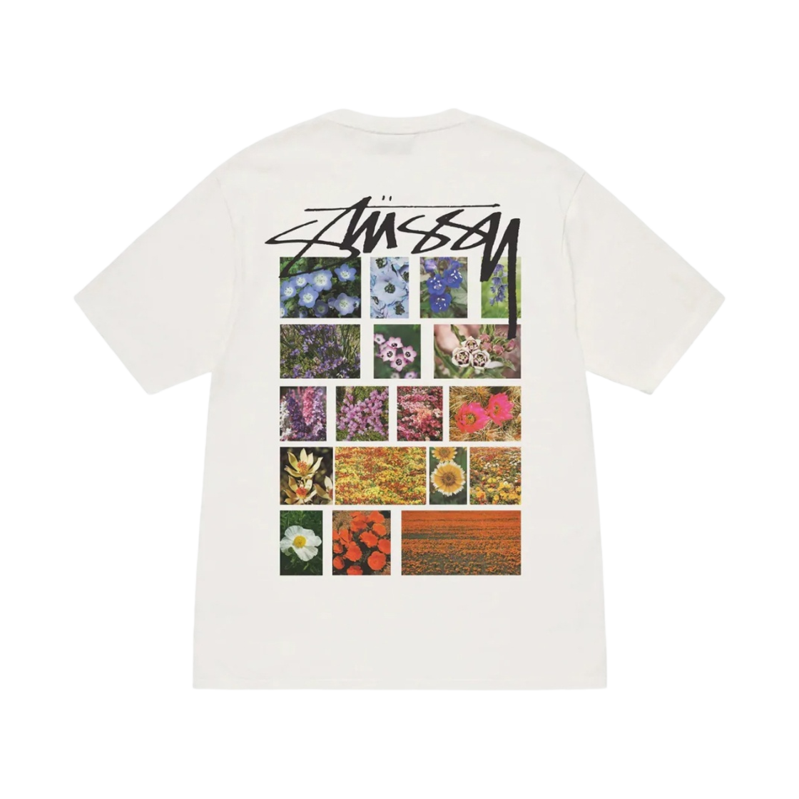 스투시 플라워 그리드 피그먼트 다이드 티셔츠 내츄럴(Stussy Flower Grid Pigment Dyed T-Shirt Natural)