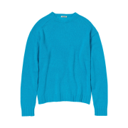 Auralee Shetland Wool Cashmere Knit P/O Turquoise Blue