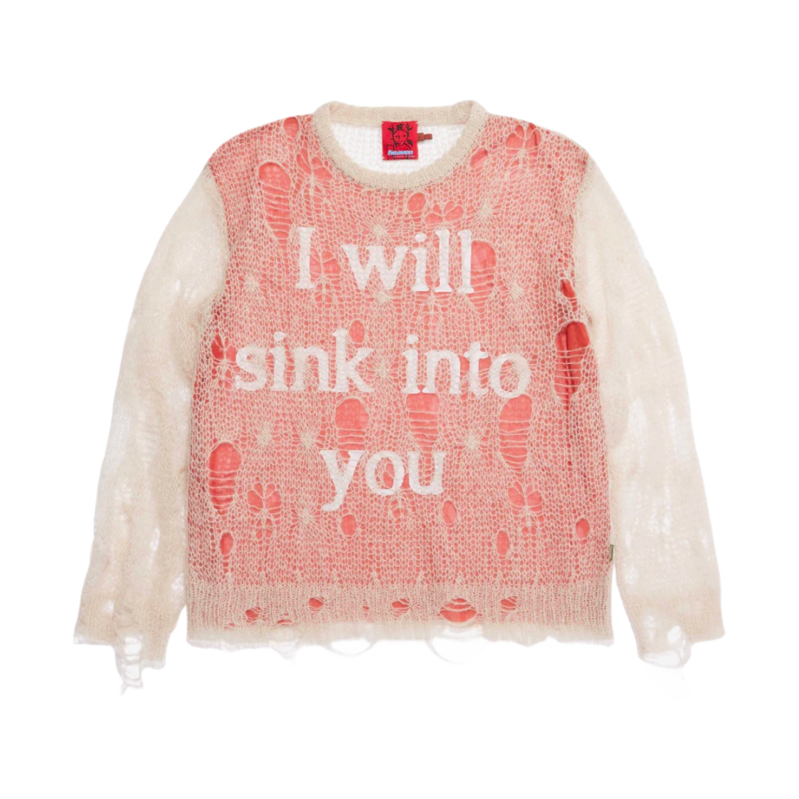 3S3RTP008K60 (W) Heaven by Marc Jacobs Mohair Double Layer Sweater Ivory Orange