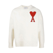 AMI de Coeur Oversize Intarsia Sweater Off White - 20FW