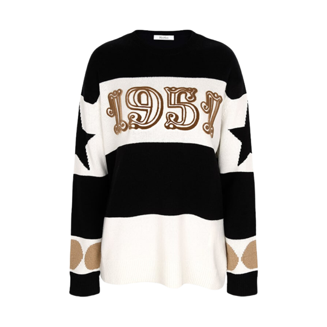 DIRCE-008 (W) Max Mara Dirce Wool Sweater Black White