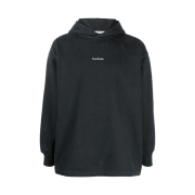 (W) Acne Studios Logo Print Hooded Sweatshirt Black