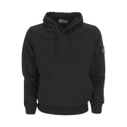 Stone Island 64151 Cotton Fleece Hooded Sweatshirt Black - 24SS