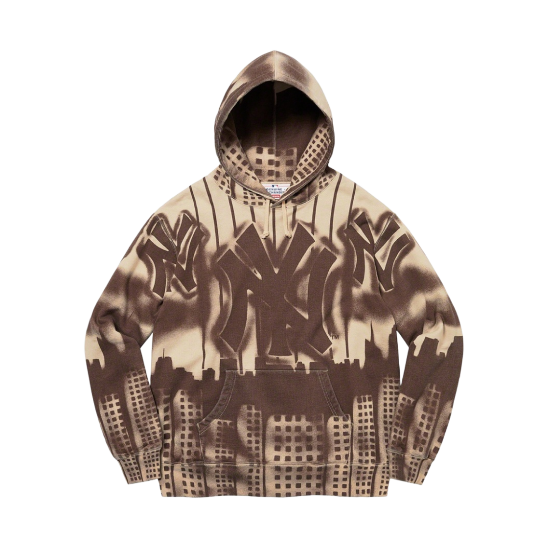 슈프림 x 뉴욕 양키스 에어브러쉬 후드 스웨트셔츠 클레이 - 21FW(Supreme x New York Yankees Airbrush Hooded Sweatshirt Clay - 21FW)