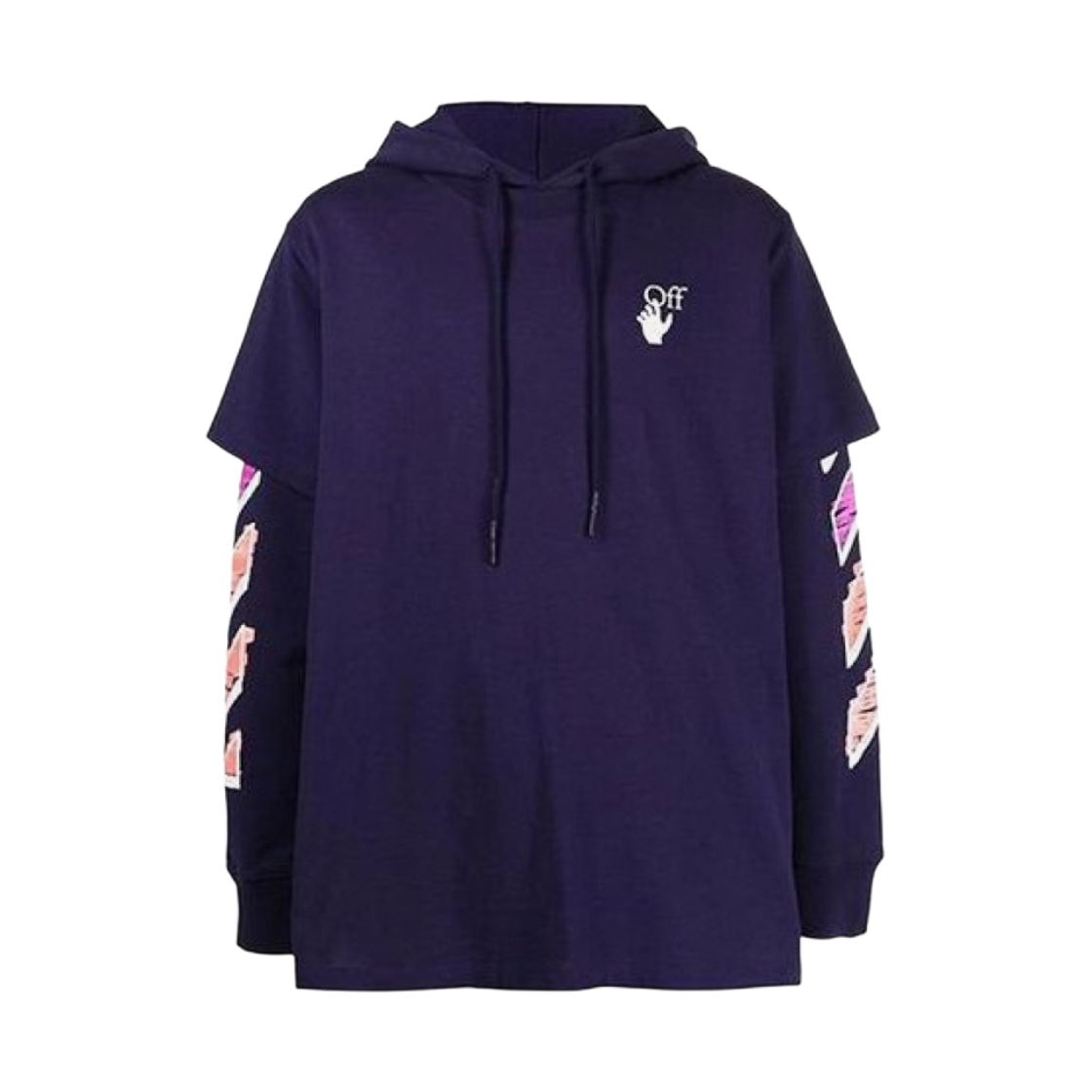 OMBB051R21FLE0024632 Off-White Marker Arrow Double T-Shirt Hoodie Astral Aura