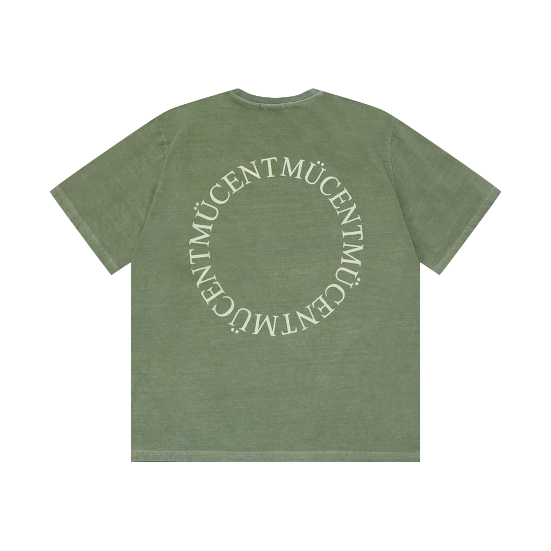 P00000NB_DK MUCENT Pigment Dirty Wash Arc Back Logo T Dirty Khaki