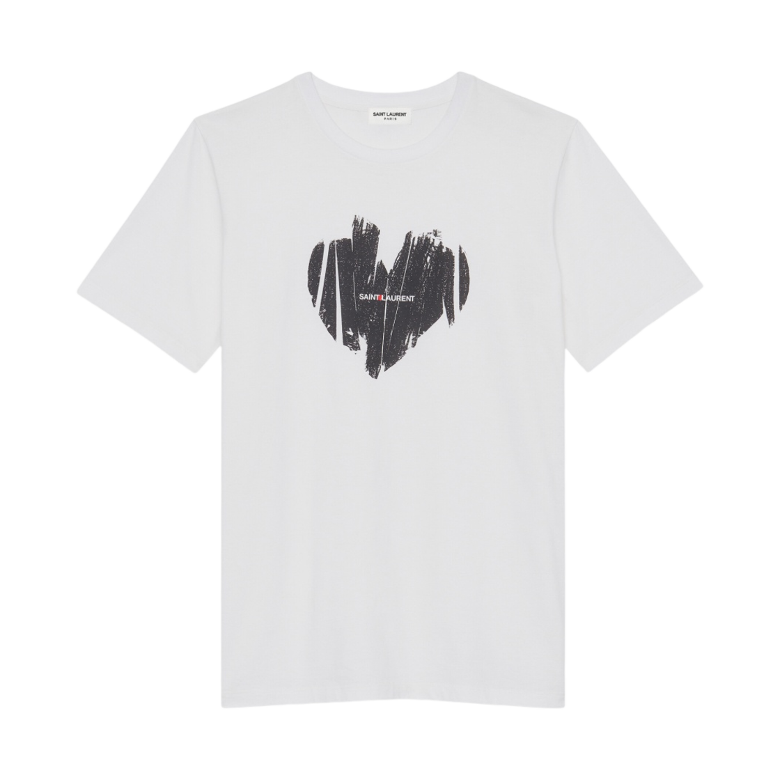 615522-YBSO2-9744 (W) Saint Laurent Heart T-Shirt Natural - 대표 이미지 #1