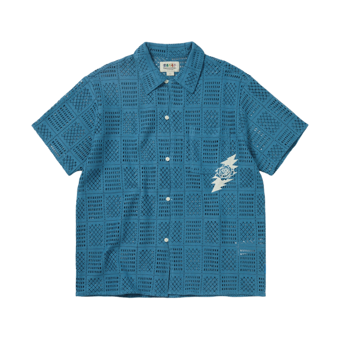 디스이즈네버댓 x 그레이트풀 데드 라이트닝 메쉬 S/S 셔츠 라이트 블루