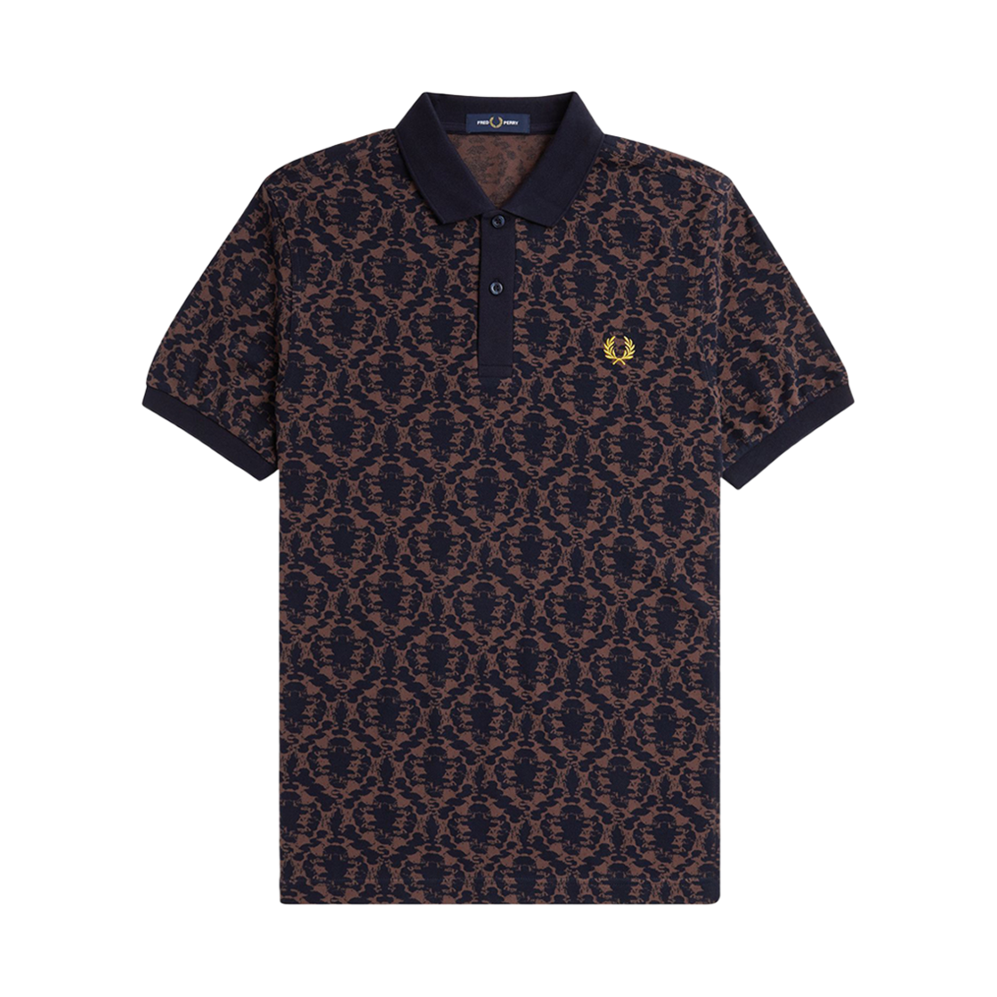프레드페리 리핏 프린트 폴로 셔츠 캐링턴로드브릭(Fred Perry Ink Blot Print Fred Perry Shirt Carrington Road Brick) - 1