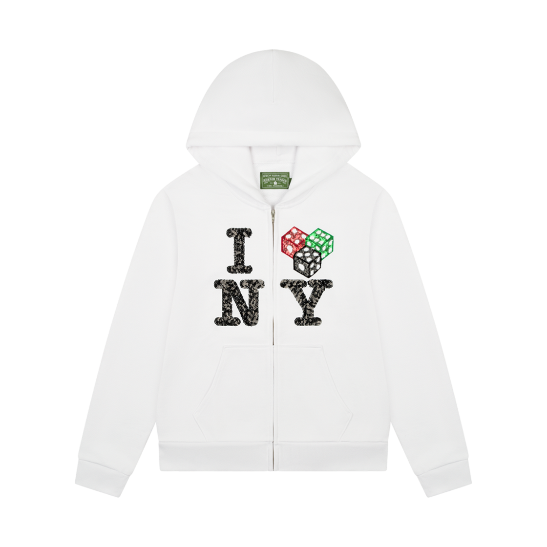 데님 티어스 씨로 뉴욕 집 후드 화이트(Denim Tears Cee-Lo NY Zip Hoodie White)