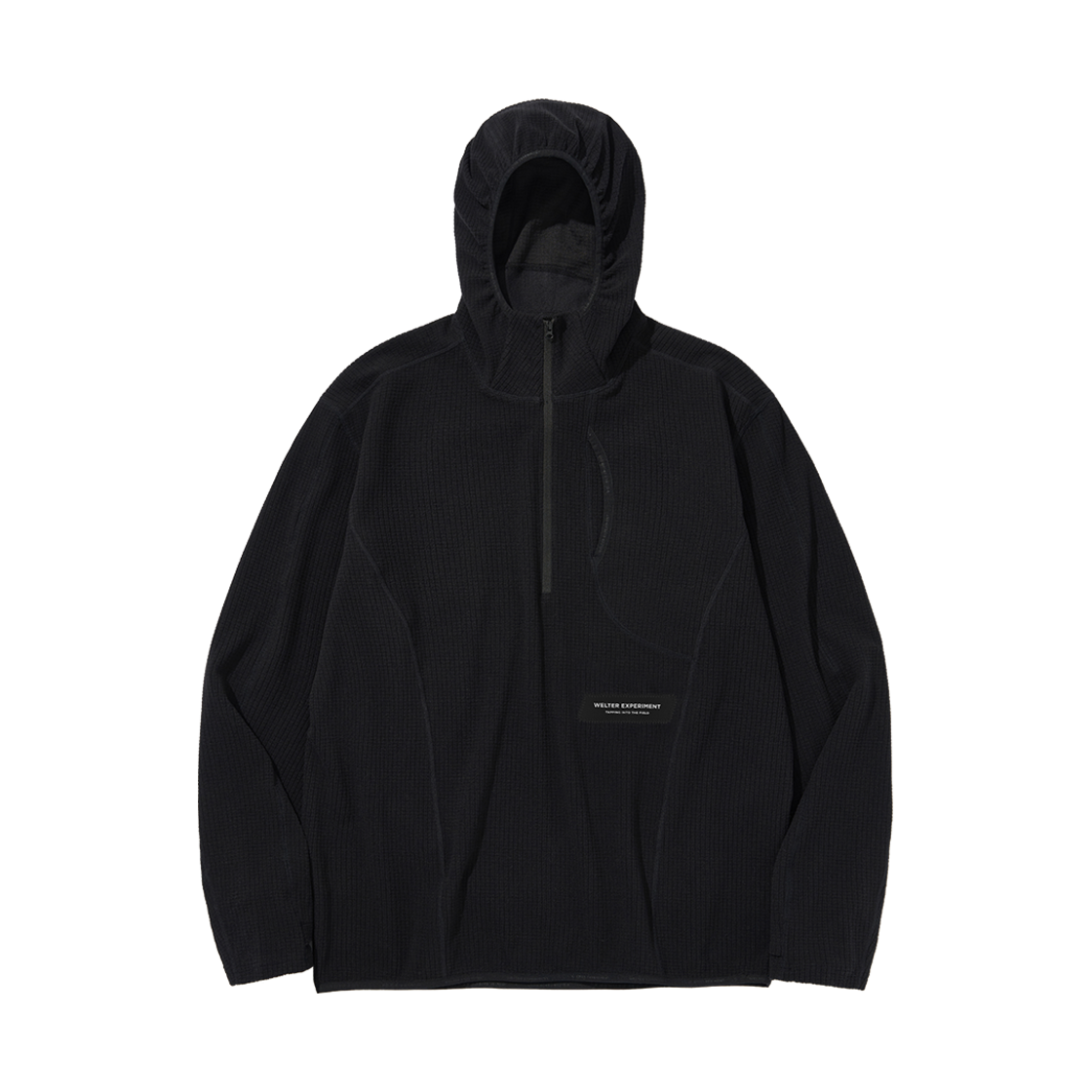WLT025 Welter Experiment Square Fleece Hood Pullover Black