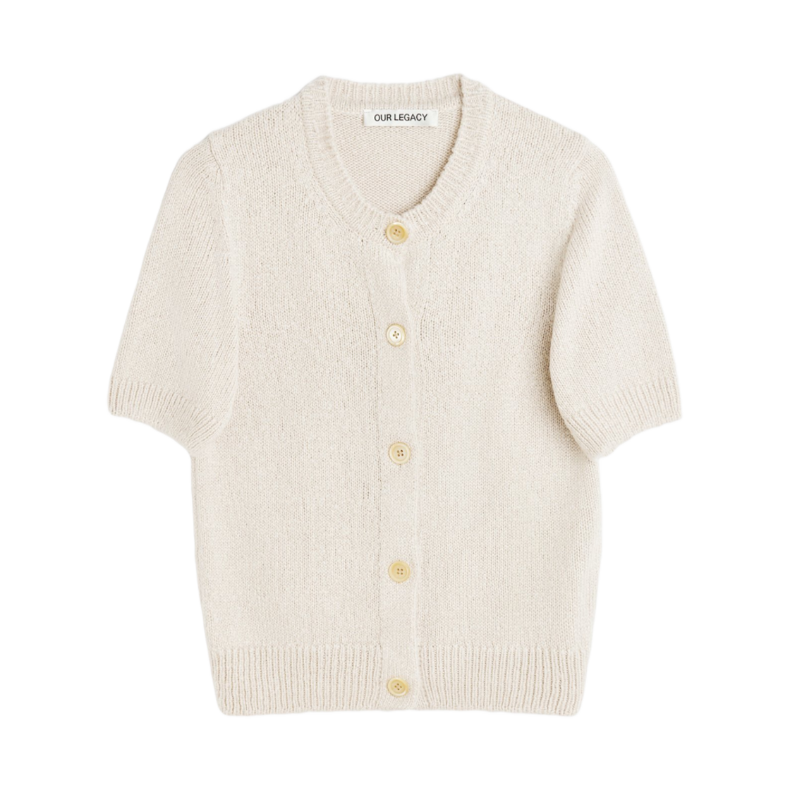 (W) 아워레가시 슈렁큰 가디건 오이스터 체럽 실크((W) Our Legacy Shrunken Cardigan Oyster Cherub Silk) - 1