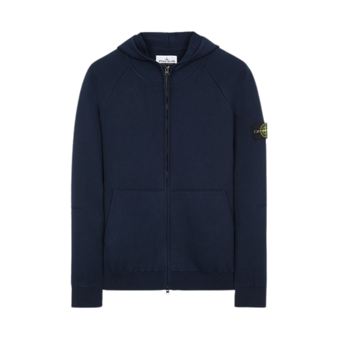 스톤 아일랜드 563A6 더블페이스 소프트 코튼 얀 후드 가디건 니트 네이비 블루 - 23FW(Stone Island 563A6 Double-Face Soft Cotton Yarn Hooded Cardigan Knit Navy Blue - 23FW) - 1