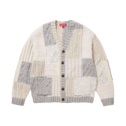 Supreme Patchwork Cable Knit Cardigan Ivory - 23FW