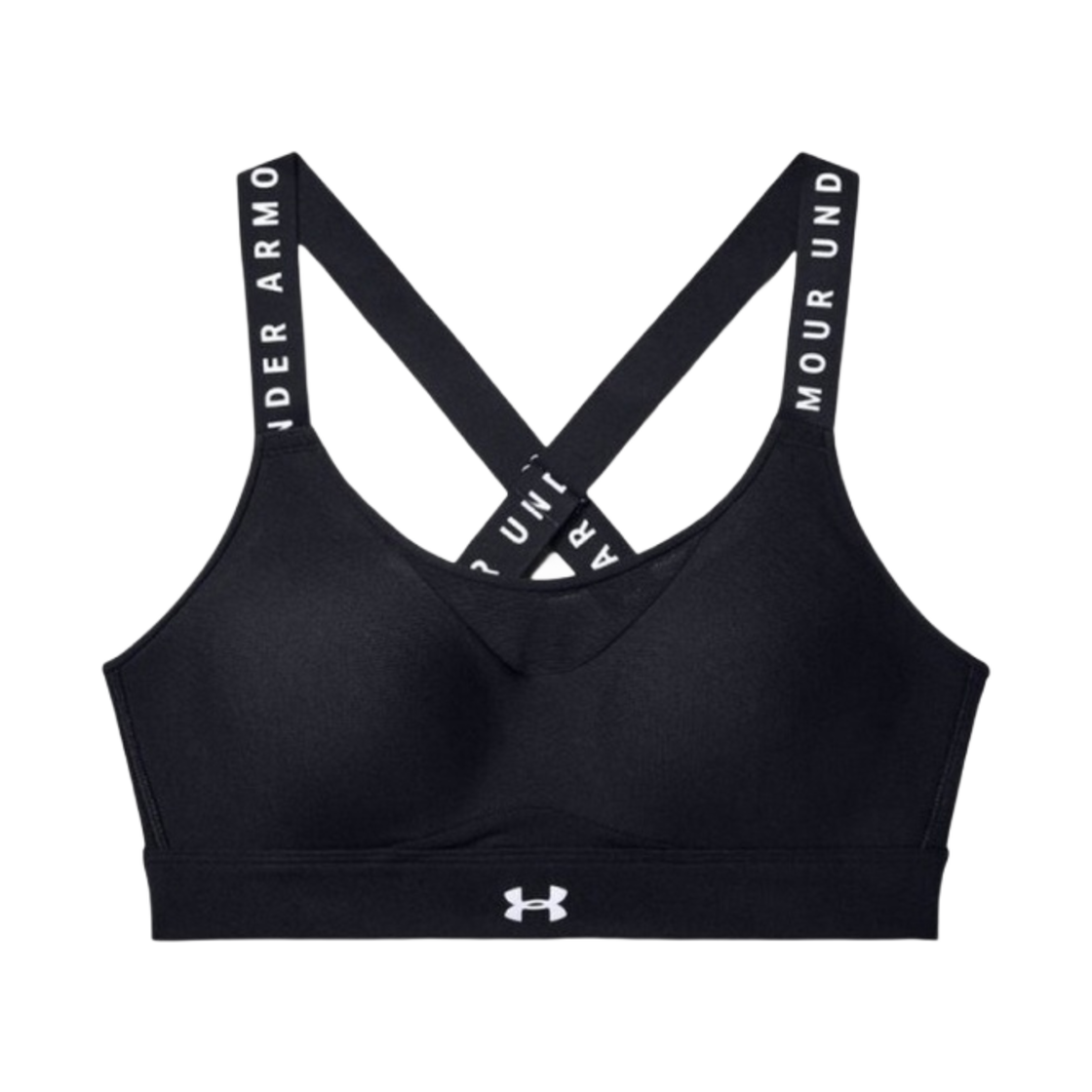(W) 언더아머 인피니티 하이 스포츠 브라 블랙 화이트